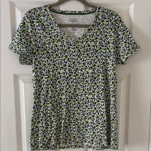 Croft & Barrow Cream Fitted Short Sleeve T-Shirt